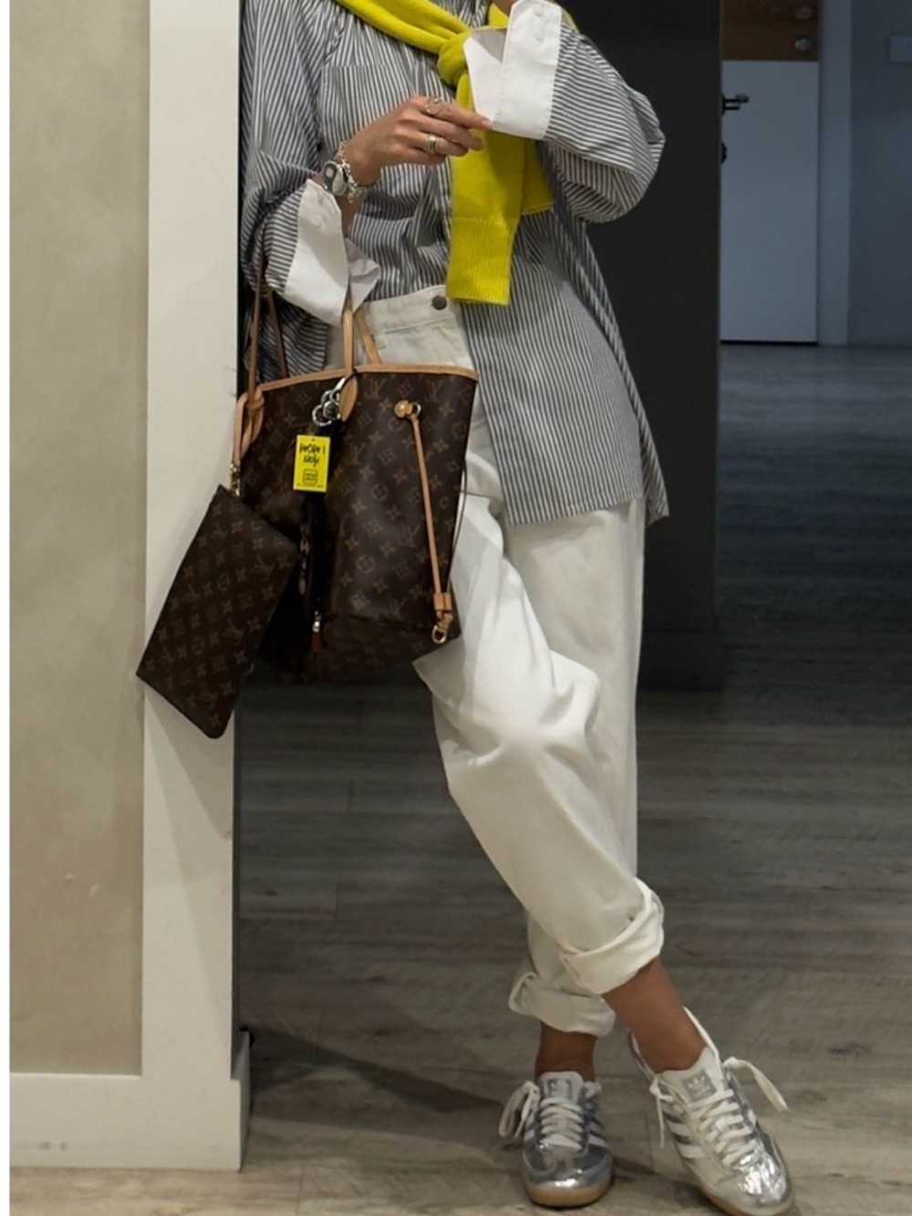 adidas Samba Silver Crackle Leather Sneakers with White Stripes